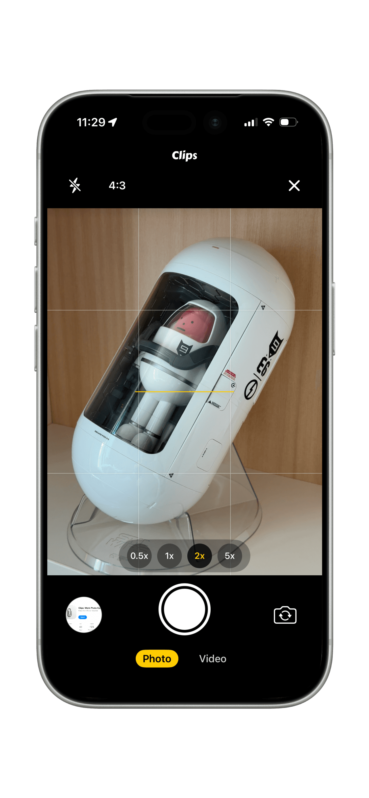 Clips app mockup detail