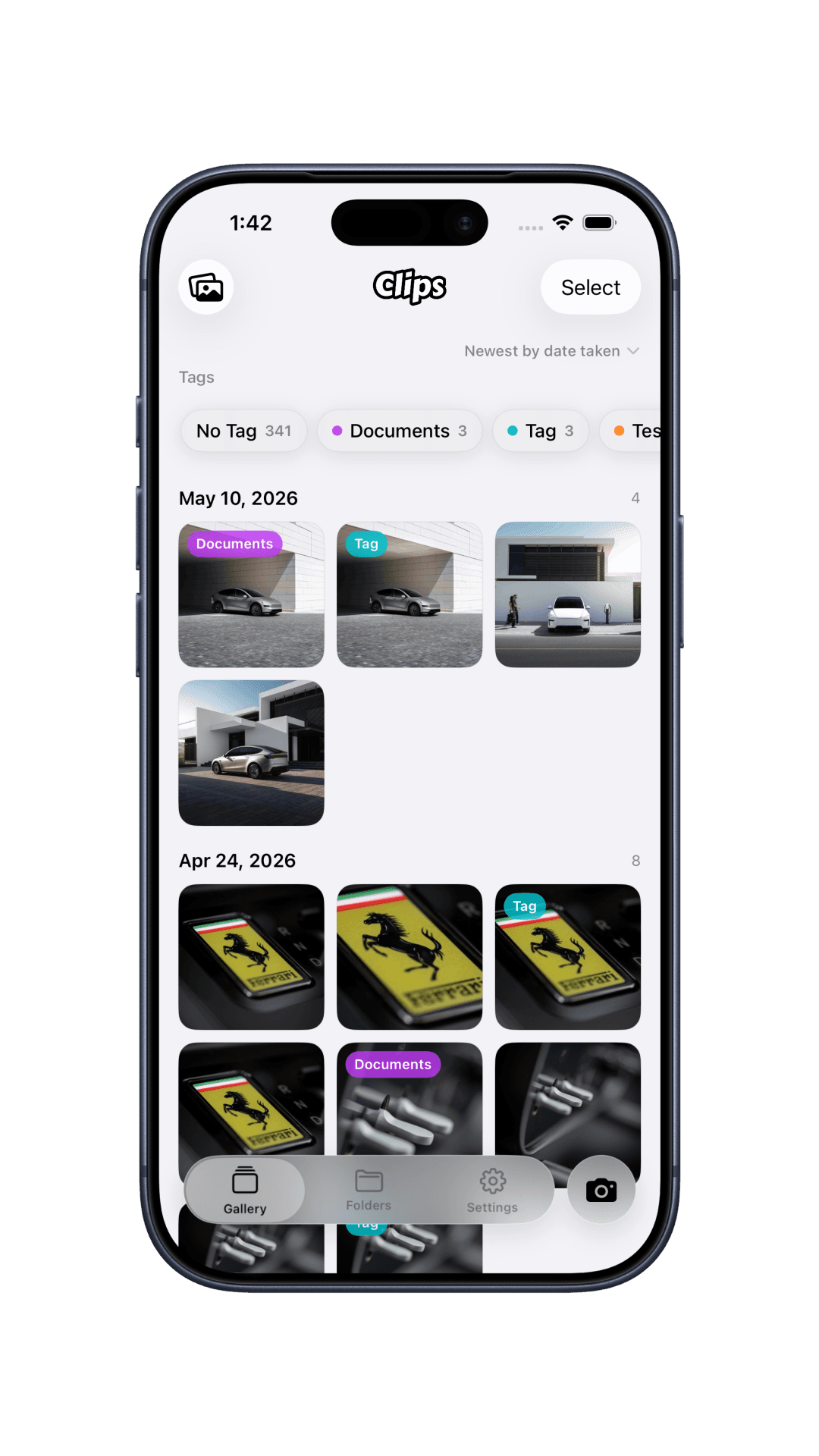 Clips app mockup grid
